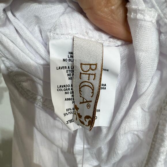 Becca by Rebecca Virtue White Reversible Swim Cover Mini Dress Sz M NWT - Picture 5 of 12